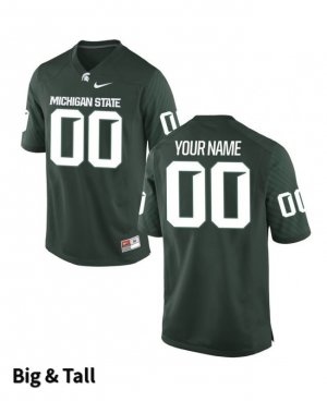 Men's Michigan State Spartans NCAA #00 Custom Green Authentic Nike Big & Tall Stitched College Football Jersey YY32G44GM